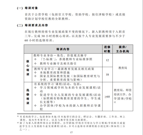 香港教育局要求下学年起所有老师须受培训3年完成30小时课程